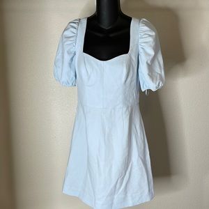 French Connection Bernina Whisper Mini Dress. Size 4, Light Dream Blue.